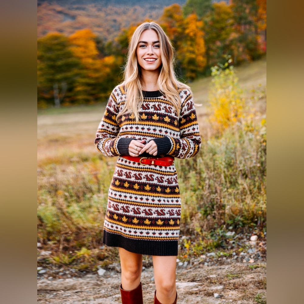 NWT Kiel James Patrick Squirrel Sweater Dress - L**